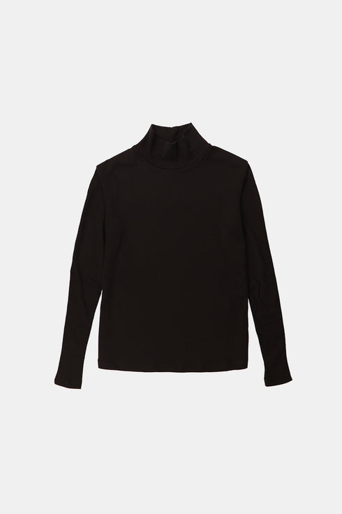 BI-COLOR HIGH-NECKED SEE-THROUGH TOP