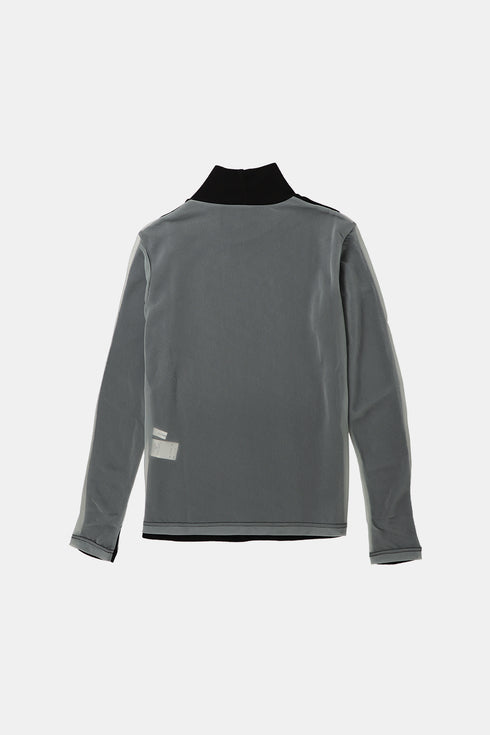BI-COLOR HIGH-NECKED SEE-THROUGH TOP